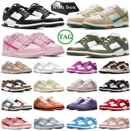 Z pudełkiem panda niskie buty swobodne dla mężczyzn kobiety potrójne różowe Jarritos Sandrift Grey Fog Medium Olive University Blue Syracuse Gai Mens Trainers Sports Sneakers