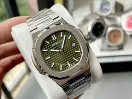 Zegarek męski Automatyczny ruch mechaniczny Elegancka seria 5711 Watch Nautilus składana klamra drobna stalowa obudowa łańcucha zielonego ruchu 40 mm na rękę Montre