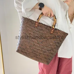 肩の大容量ラタン織り竹のジョイントトートバケツハンドキャベツバスケットポータブルストローbagstylishhandbagsstorestylishhandbagsstore