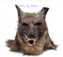 Maska lateksowa w Wilk Animal Wolf Light-up Realistyczne i zaciekłe karnawałowy kostium halloween imprezy cosplay T230806