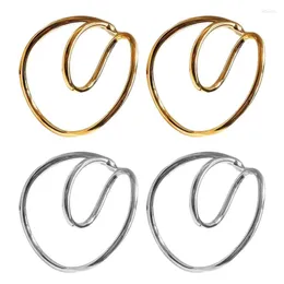 Schiena Orecchini Doppio Hooping Polsino dell'orecchio Curva irregolare Clip Cartilagine Lobo Impilabile Nessun Piercing Dainty Per le donneRegalo di moda maschile