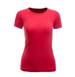 2023NEW LU-088 Kadın Yoga T-Shirts Kadın T-Shirt Yüksek Elastik Nefes Alabilir Koşu En İyi Hızlı Kurutma Sakinsiz Kısa Kollu Spor Cikling Spor Salonu Giyim Lu İyi