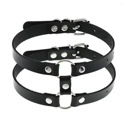 Suçlu Punk Siyah Gotik Kolye Kadınlar için PU Deri Chokers Cosplay Grunge Estetik Aksesuarlar