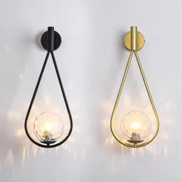Lampa ścienna Nordic LED Prosty mody szklany korytarz salonu kreatywne schody sypialnia sypialnia nocna dekoracja