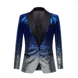 Abiti da uomo 2023 Gradient Paillettes Color Matching Casual Blazer Performance Host MC Dress Luxury Wedding Party Suit Jacket Top
