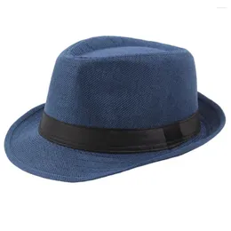 Bollmössor linne 2023 vår sommar retro mäns hattar fedoras topp jazz pläd hatt vuxen bowler klassisk version chapeau