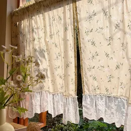 Perde Nordic Vintage Dantel Perdeler Karartma Kapısı Yatak Odası Japon Vual Kısa Cortinas Para Ventanas Lüks Ev Dekoru WZ50CL