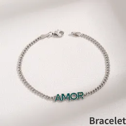2023 Europe, America, Japan, and South Korea S925 Sterling Silver Fashion Trend with Letter Bracelet, Small and Advanced Sense