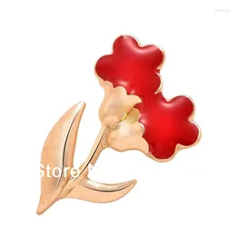 Brooches Fashion Jewelry Carnation Brooch For Mother's Day Souvenir Women Flower Lapel Pins Alloy Drip X1462