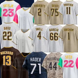 مخصص San Diego'padres''23 Fernando Tatis Jr. Padres Baseball Jerseys San Diego Juan Soto Manny Machander Xander Bogaerts Josh Hader Jose Castillo Seth