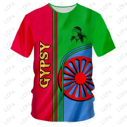 Men's T Shirts Roman Gypsy Flag Clothing Men Summer 3D Print Large Size Style Design Top O Ncek Tshirt Oversized Kid