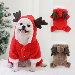 Abbigliamento per cani Autunno e inverno Giorno di Natale Quattro zampe Ispessito Peluche Bottone caldo Abbigliamento per animali Forniture per gatti