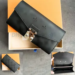 Erkek lüks madeni para çantaları kabartmalı uzun cüzdan çantası kadın tasarımcı cüzdan kart sahibi pasaport sahipleri siyah kart tutucular anahtar kese gerçek deri metal kilit çantaları