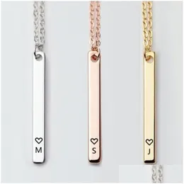 Pendant Necklaces New Initial Letter Bar Lariat For Women Men 26 English Alphabet Heart Y Shape Chains Choker Fashion Jewelry Gift Dro Dhuci