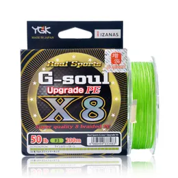 Линия оплетки YGK Original G Soul X8 Обновление рыбалка 150 м 200 м супер сильные 8 Strands Multifilament PE Line Япония 14 фунтов 16 фунтов 60 фунтов 230807