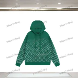 xinxinbuy Herren Damen Designer Sweatshirt Hoodie Farbverlauf Buchstabendruck Pullover grau blau schwarz weiß XS-2XL
