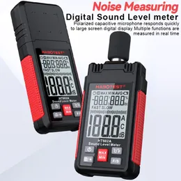 Hałas Mierniki pomiaru hałasu Instrument ręczny db miernika 30 ~ 130dB poziom dźwięku MINI MINI DECIBEL MONITOR LCD Digital Difting HT602A 230804