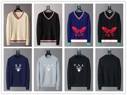 مصمم للرجال سترة Crewneck Sweater Design Pullover Sweatshirt مريحة سترة كلاسيكية فاخرة صوف دافئة مختلفة