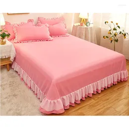 Bedding Sets WOSTAR Cute Princess Style Pink Quilt Cover 4-piece Luxury Double Bed Four-piece Set Duvet Sheet Pillowcase