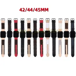 fashion Apple Watch Band 38 40 41 42 44 45 49 mm Flower Leather Watchs Strap Wristband For Iwatch 8 7 6 5 4 SE Designer Watchbands LU001