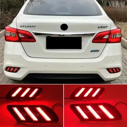 2PCS Reflector For Nissan Sentra Sylphy 2016 2017 2018 2019 Car LED Rear Fog Lamp Brake Light turn signal Bumper Lamp248h