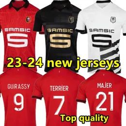 23 24 Stade Rennais Soccer Jerseys Home Rennes Maillot de Foot 2023 2024 Sulemana Bourigeaud Terrier Doku Laborde Santamaria Men Football Shirt