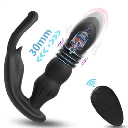 Männlicher Teleskop-Analvibrator, Prostata-Massage, Fernbedienung, Dildo, Buttplug, vibrierende Masturbationswerkzeuge, Spielzeug für Männer