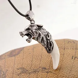 Pendant Necklaces Punk Gothic Wolf Tooth Necklace For Men Teen Rope Chian Vintage Hip Rock Neck Chain Collar Party Charm