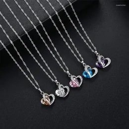 Pendant Necklaces UMCHO Jewelry Ladies Women For Heart Necklace Fashion Earrings Multi-coloured Accessories