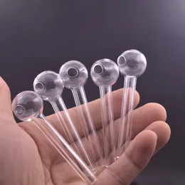 100 Stück Mini-Handpfeifen aus dickem Glas, tragbare Ölbrennerpfeifen mit 7 cm Länge für Dab Rig Bong