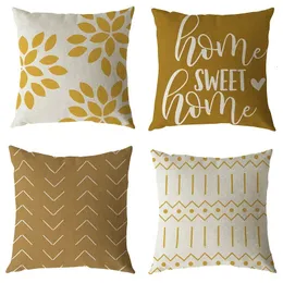 Conjunto de fronhas com 4 fronhas para sofá estampado de lado único Almofadas modernas para sala de estar almofada cama ao ar livre amarelo e gr 230807