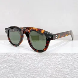 Óculos de sol 2023 Arrive Round Tortoise Men Shades BALZAC Series Edição Limitada Hand Craft 8.0MM Acetato Solar Óculos Feminino