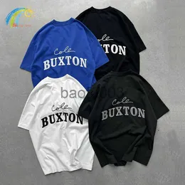 Męskie koszulki klasyczne hasło haftowane Cole Buxton T-shirt mężczyzn Kobiety 1 1 Najlepsza jakość królewska niebieska Brown Black Biała CB TEE TOP J230807