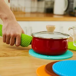 Bordmattor Kökstillbehör Gadgets Round Cup Mat Dish Torkning Silikon Matkvalitet Material Placemat Non-Slip