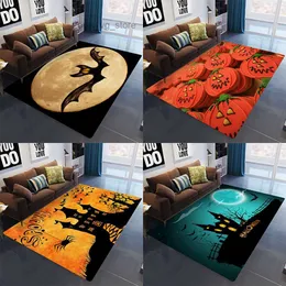 Halloween Horror Kürbis Lampe Teppich Hause Wohnzimmer Schlafzimmer Kinderzimmer Boden Dekoration Teppich T230807