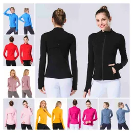 Define Yoga Jacket Full Zip Fashion Spring and Autumn Tight-fit Sportswear Train Running Gym Yoga Solid Color Cardigan Jacket lu-168 lululemens womens