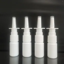 Storage Bottles 2Pcs/Lot 10ml White Empty Plastic Nasal Spray Pump Sprayer Mist Nose Refillable For Packaging RB05