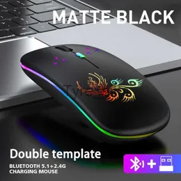 Möss Chuyi Bluetooth 2.4G uppladdningsbar trådlös RGB -mus LED Slim Silent justerbar DPI Mause USB Optical Mice för MacBook Air X0807