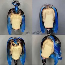 Mänskligt hår capless peruks blå mänskliga hår peruker för kvinnor orange färgad spets front peruk brasiliansk remy hår rosa kort bob peruk transparent spetsstängning peruk x0802