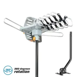 150miles TV Antenna Amplified Long Range Outdoor HD Digital 360° Rotating Pole265T