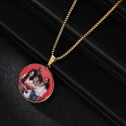 Customize Photo Pendant Necklace Stainless Steel Personalized Picture Necklaces Heart Pendants Friend Family Jewelry Gifts L230704