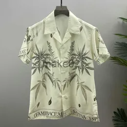 Men's Casual Shirts Botanical Floral Print Shirt Short Sleeve Casual Men Shirt Streetwear Summer Camisa Fashion Masculina Chinese Shirt Moda Hombre x0807