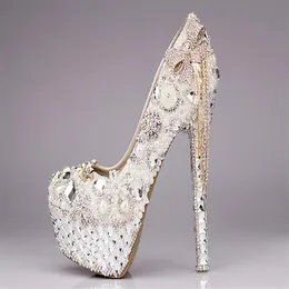 Alta qualità di lusso elegante cristalli e perle abito da sposa scarpe da sposa diamante di cristallo scarpe con tacco basso donna abito da donna Sh195g