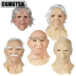 Maschere per feste CGMGTSN Supersoft Full Mask Another Old MeThe Holiday Man Female Elder Person Mask Nonno Nonna Party Halloween Puntelli J230807