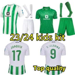 23 24 Real Betis 홈 축구 유니폼 Fekir 영원한 녹색 만화 코르타 Joaquin B.Iglesias Camiseta de Futbol Juanmi 2023 2024 남자 아이들 Canales 축구 셔츠