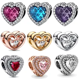 Hot selling fashion 925 silver love charms girlfriends jewelry gift heart shaped beads DIY fit Pandora pendants bracelets designers necklaces for women