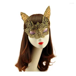 لحفلات الحفلات 6 Colos Women Hollow Lace Princess Masquerade Half Face Mask Sexy Night Club Props Eye Masks Carnival Halloween Cosplay