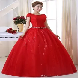 2021 Wysokiej jakości czerwone eleganckie sukienki ślubne organzy suknie balowe Kryształy Kryształy Suknia ślubna suknie ślubne Q33283U