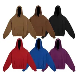 Designer Kanyes Clássico Luxo Hoodie Camada Espessada Cor Sólida Mens e Mulheres Casal Oversize Pulôver Com Capuz