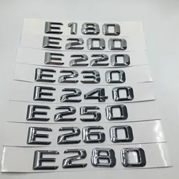 For Mercedes Benz E Class E180 E200 E220 E230 E240 E250 E260 E280 Chrome Number Letters Rear Trunk Emblem Badge Sticker341E